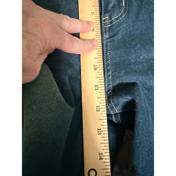 Womens XXL Wide Leg High Rise Raw Hem Dark Wash Whiskered Denim Jeans 9125 - Picture 7 of 8